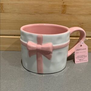 Pink and White Bow Mug